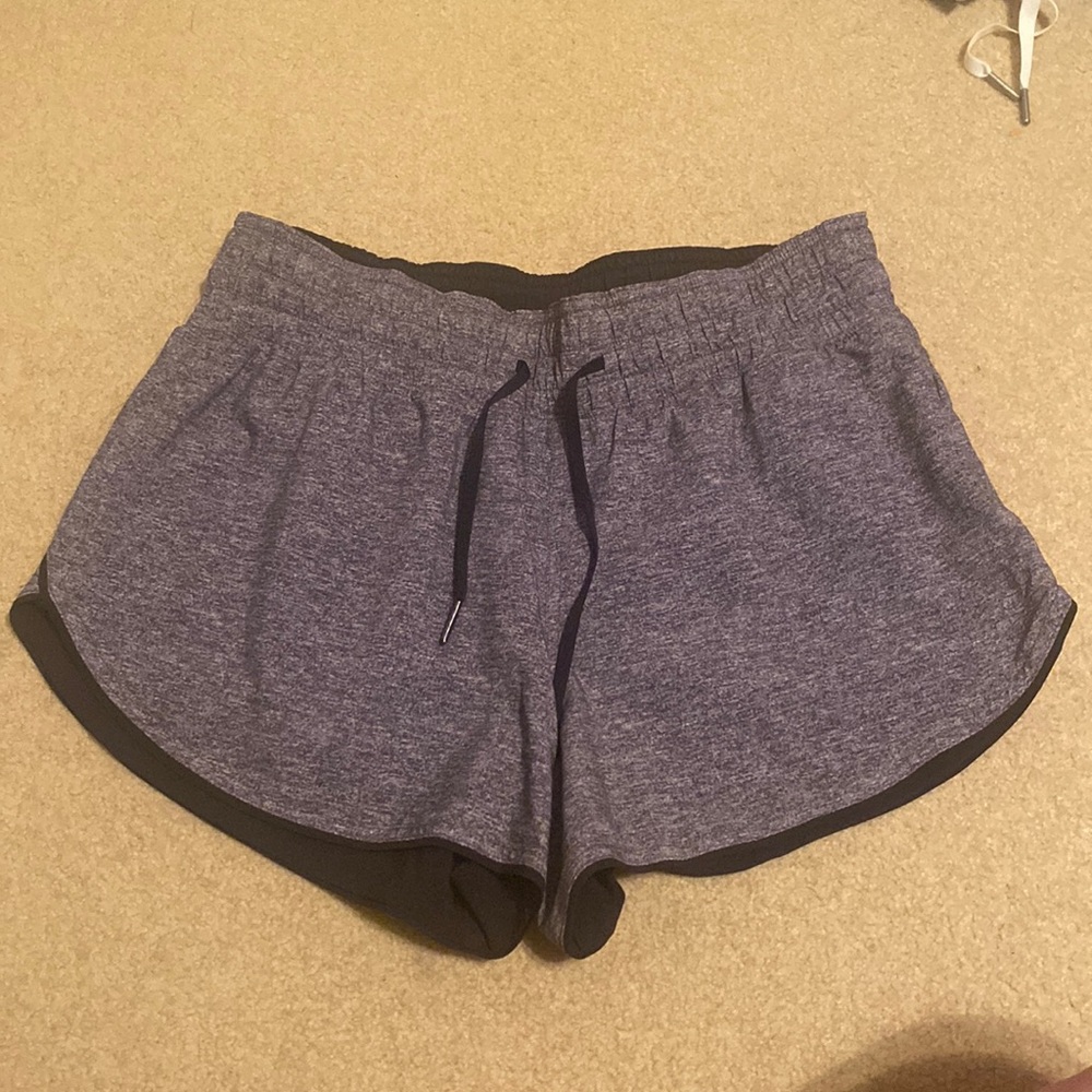 lululemon athletica Heathered Blue Athletic Shorts with Black Trim